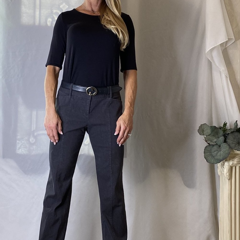 An Taylor LOFT Black Sexy Curvy Boot Jeans, Size 28/6P